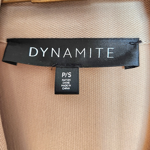 Dynamite Cropped light summer Jacket/Overpiece in Tan long sleeve Size Small - Picture 3 of 10